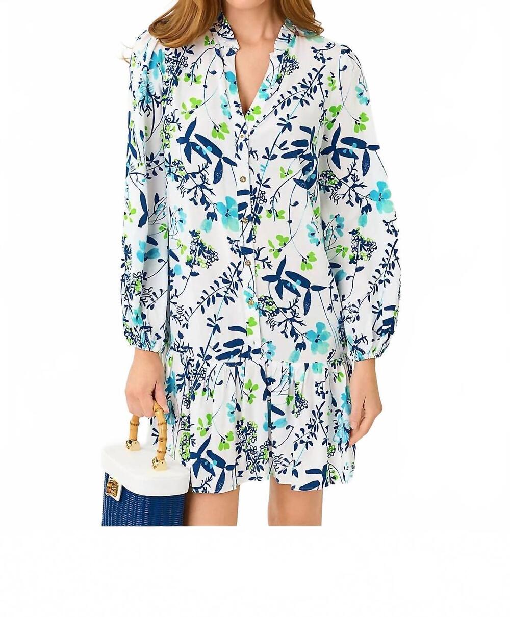 NEW LILLY PULITZER shaley tunic dress in resort white sea blooms